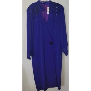 Day Mor Couture Vintage Evening Wear, Wedding Guest Dress Size 14 Blue Royal